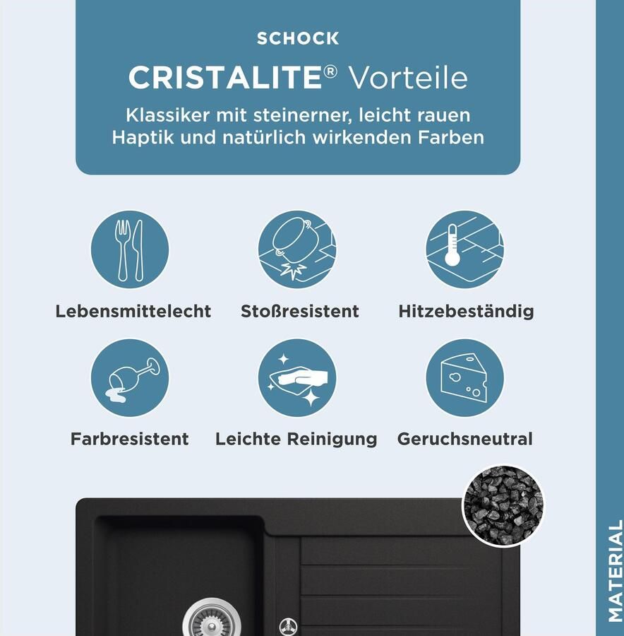 Schock Granieten spoelbak Typos D-100