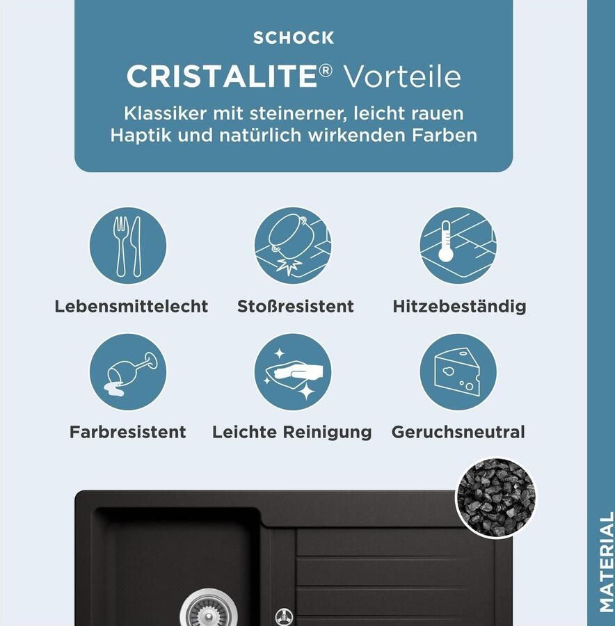 Schock Granieten spoelbak Typos D-100