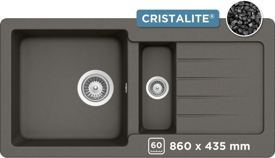 Schock Granieten spoelbak Typos DS met uitlekbak