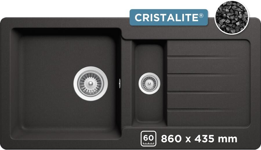 Schock Granieten spoelbak Typos DS met uitlekbak