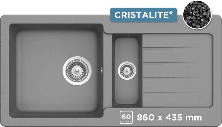 Schock Granieten spoelbak Typos DS met uitlekbak