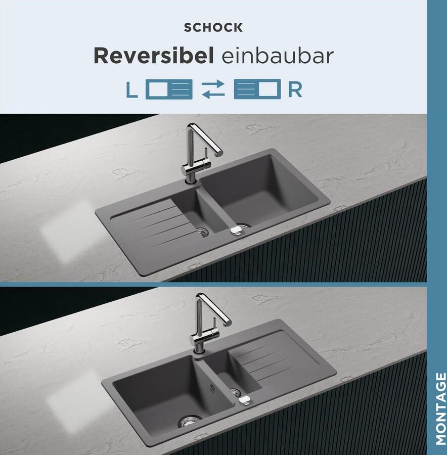 Schock Granieten spoelbak Typos DS met uitlekbak - Foto 3