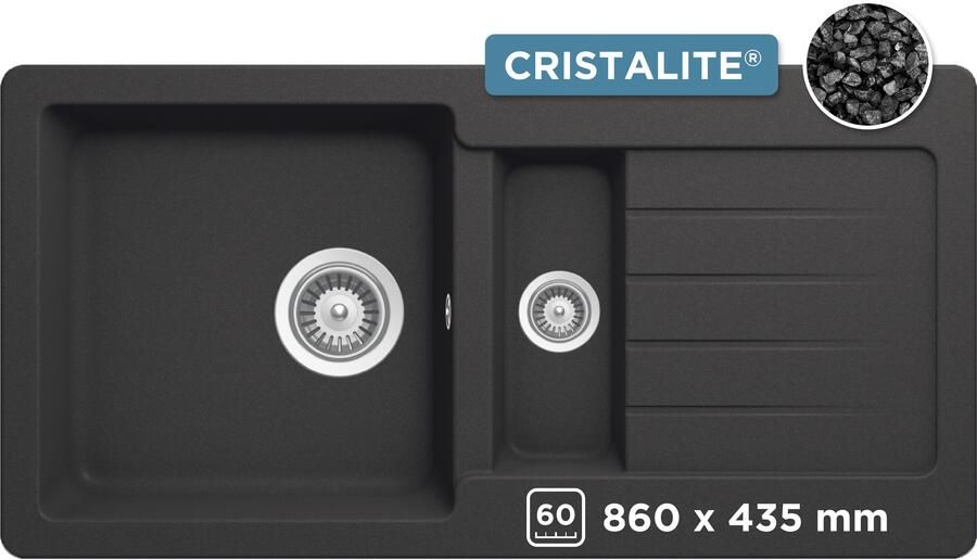 Schock Granieten spoelbak Typos DS met uitlekbak