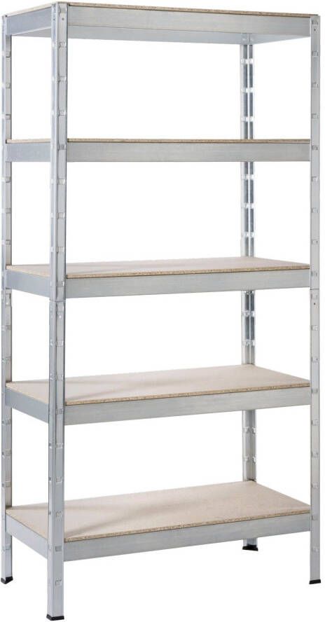 SCHULTE Regalwelt Zwaar belastbare stelling Zwaar belastbare aanbouwstelling Metaal verzinkt 1800x900x345 mm 5 houten planken - Foto 3