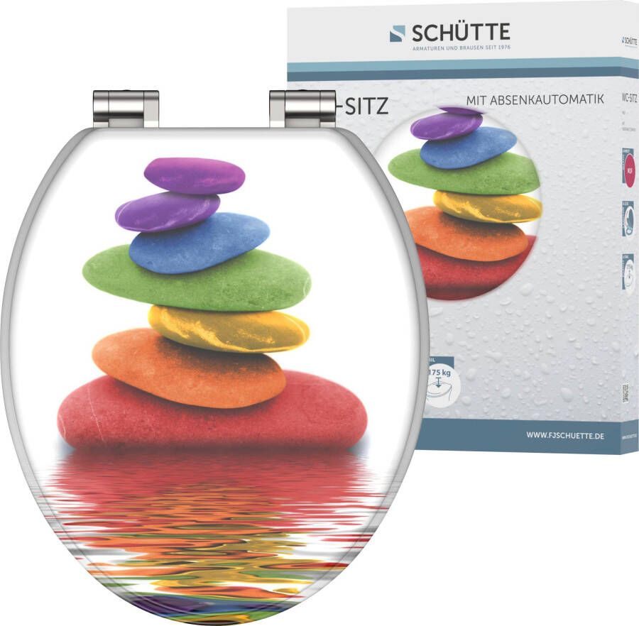 Schütte Toiletzitting Colorful Stones met softclosemechanisme en houten kern mdf - Foto 7
