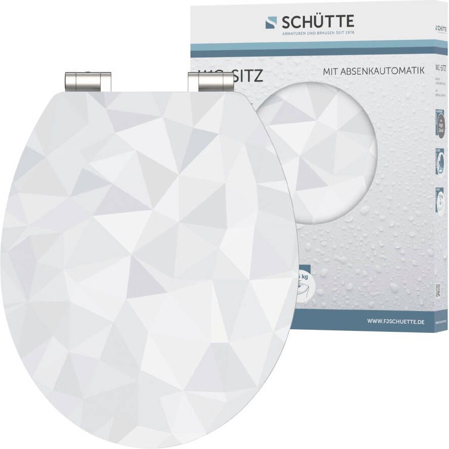 Schütte Toiletzitting Diamond High gloss met houten mdf-kern met softclosemechanisme