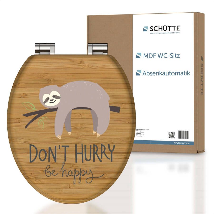 Schütte Toiletzitting Don`t Hurry Softclosemechanisme houten kern motiefprint mdf