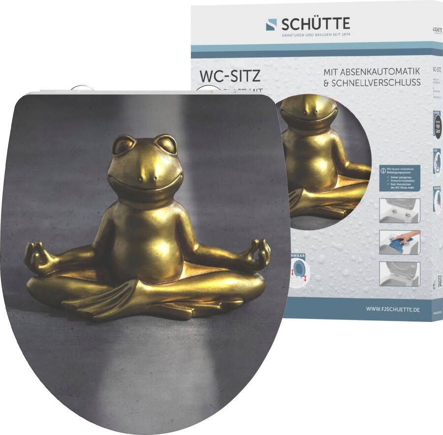 Schütte Toiletzitting Relaxing Frog Duroplast met softclosemechanisme en snelsluiting High gloss