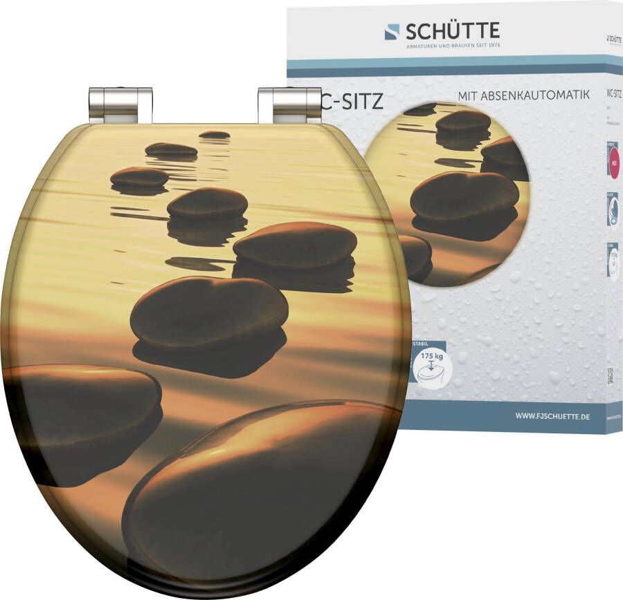 Schütte Toiletzitting Sea stone met softclosemechanisme en houten mdf-kern