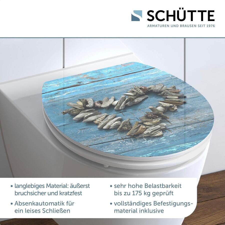 Schütte Toiletzitting Shell heart High gloss met houten mdf-kern met softclosemechanisme - Foto 3