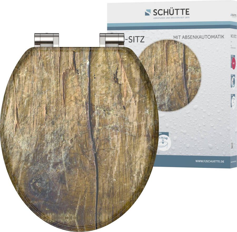 Schütte Toiletzitting Solid Wood met softclosemechanisme en houten kern mdf