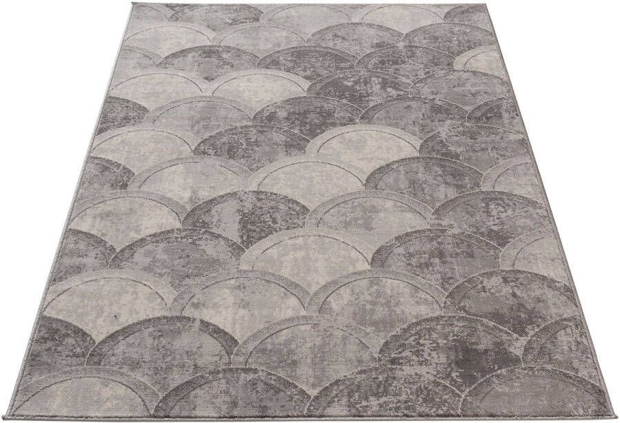 Salery Home Vloerkleed- modern laagpolig vloerkleed tapijtenloods Montana grijs geodriehoek patroon 200x290 cm