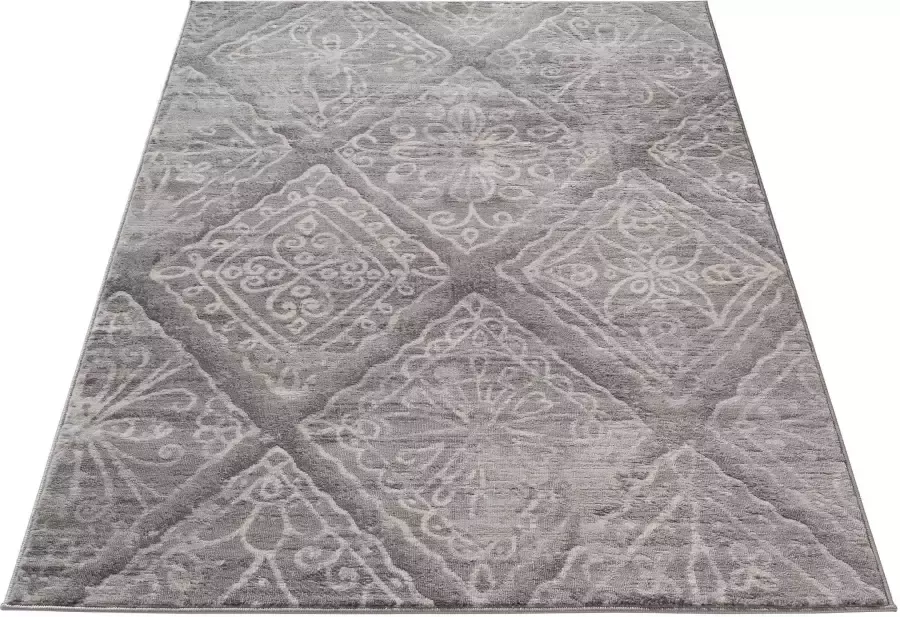 Salery Home SEHRAZAT Vloerkleed- modern laagpolig vloerkleed tapijtenloods Montana grijs geodriehoek patroon 120x170 cm - Foto 3