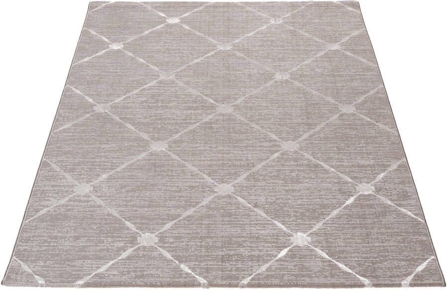 Salery Home Vloerkleed- modern laagpolig vloerkleed tapijtenloods Lara grijs geodriehoek patroon 120x170 cm