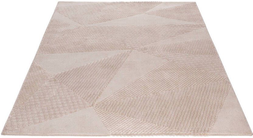 Salery Home Vloerkleed- modern laagpolig vloerkleed tapijtenloods Luxury beige geodriehoek patroon 120x170 cm