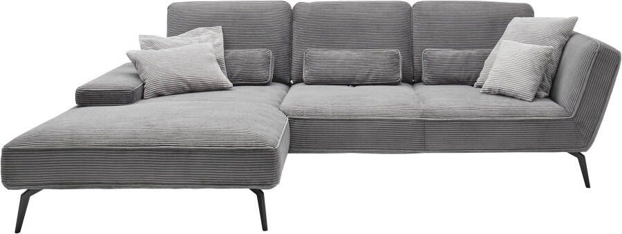 Set one by Musterring Hoekbank SO 4500 voeten zwart mat incl. draaibare rugfunctie cord L-vorm - Foto 9