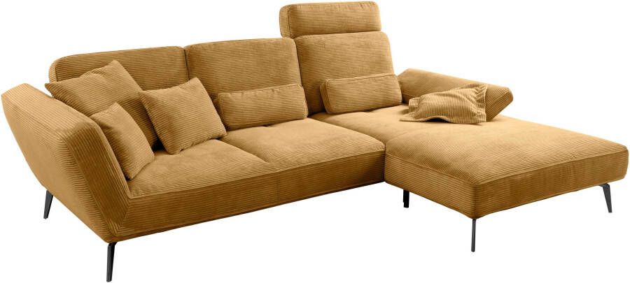 Set one by Musterring Hoekbank SO 4500 voeten zwart mat incl. draaibare rugfunctie cord L-vorm - Foto 5