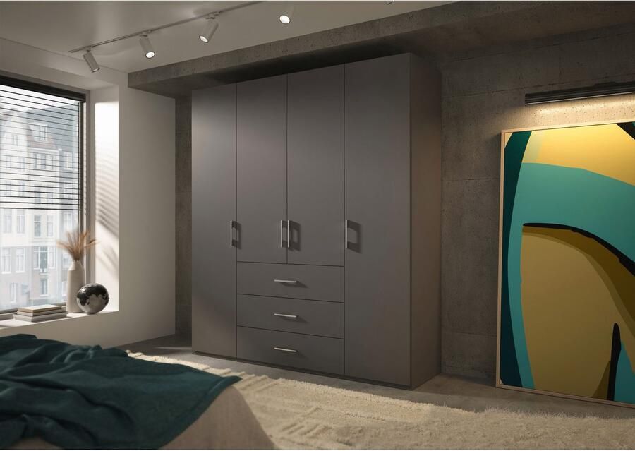 Set one by Musterring Draaideurkast Henderson met 3 lades inclusief legplanken en kledingstangen - Foto 3