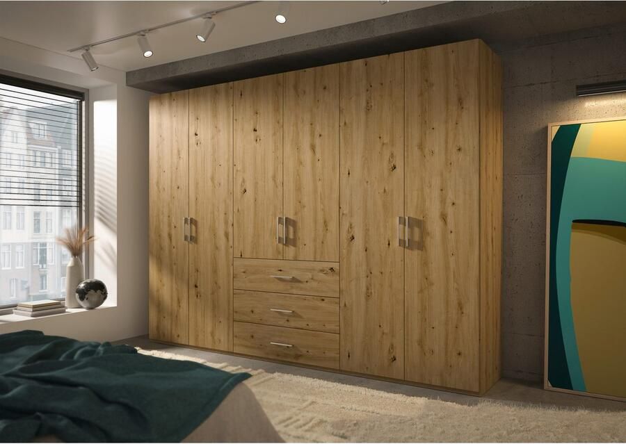 Set one by Musterring Draaideurkast Henderson met 3 lades inclusief legplanken en kledingstangen - Foto 2