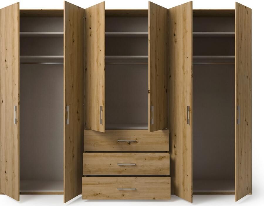 Set one by Musterring Draaideurkast Henderson met 3 lades inclusief legplanken en kledingstangen