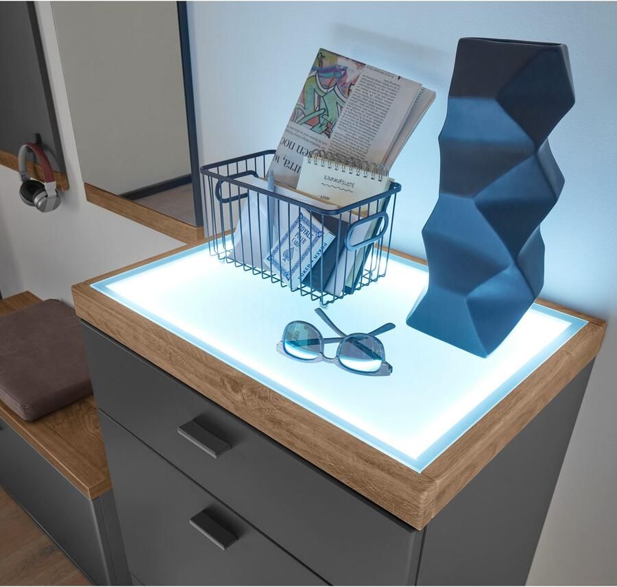 Set one by Musterring Dressoir Lancaster Dielen inclusief led-verlichting in 2 kleuren verkrijgbaar b 61 x h 104 cm