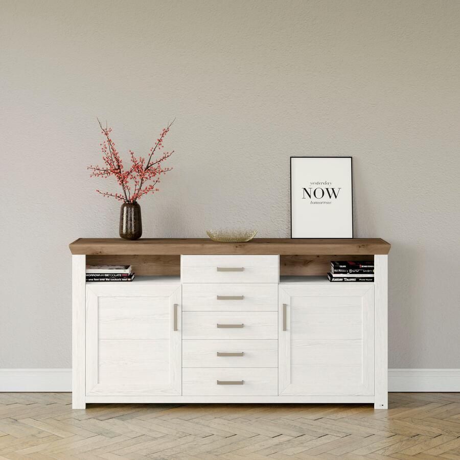 Set one by Musterring Dressoir York Type 55 met veel opbergruimte in landhuisstijl B 184 x H 95 cm - Foto 5