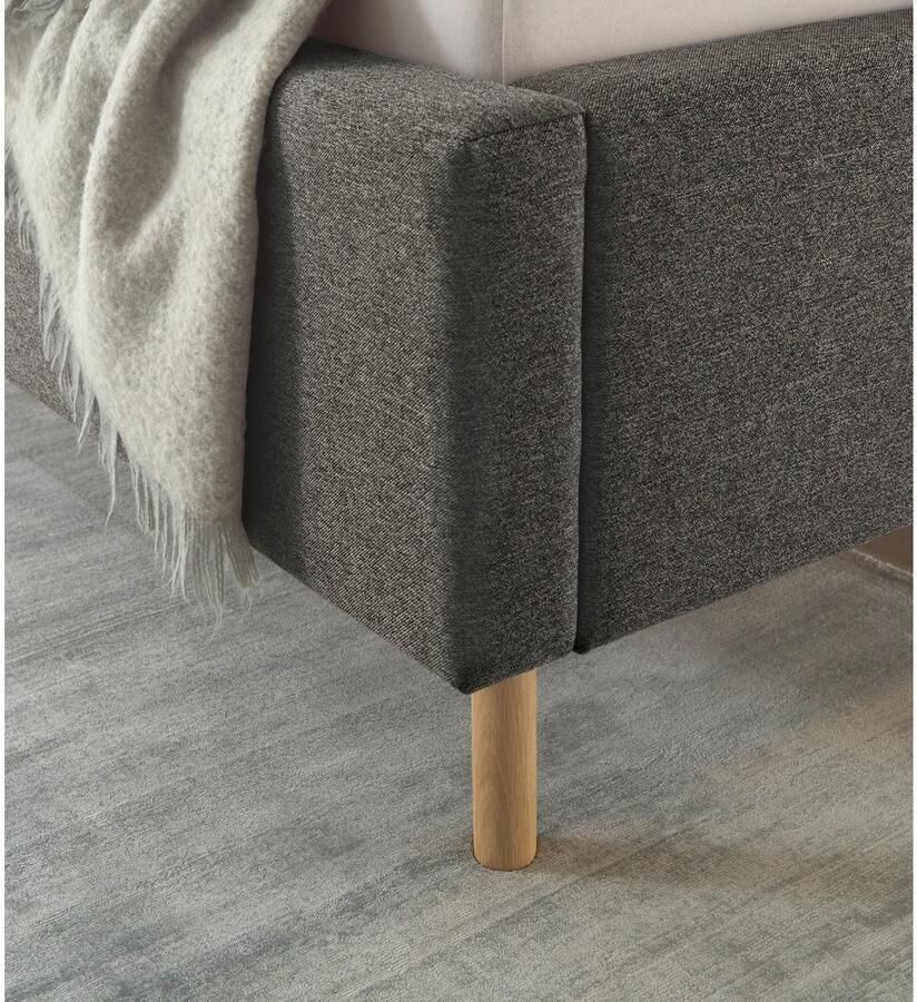 Set one by Musterring Gestoffeerd bed Cary naar keuze met matras en lattenbodem poten in natuurlijk eiken