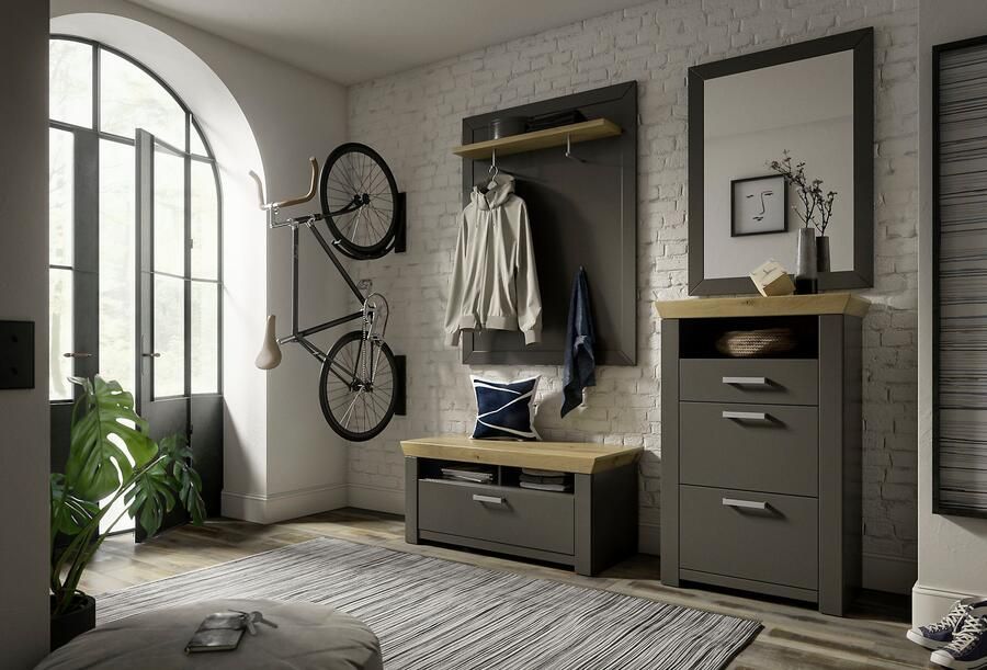 Set one by Musterring Halmeubelset GA York Kombi 70 met garderobe paneel en spiegel (set 4-delig) - Foto 3