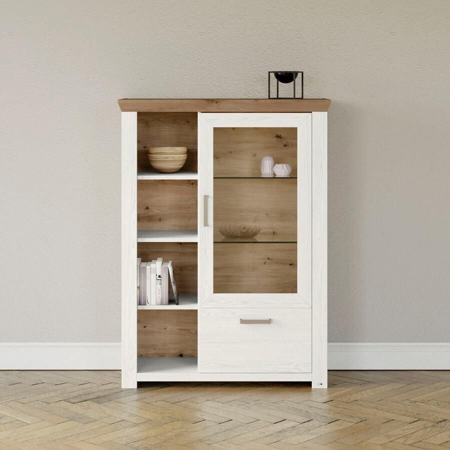 Set one by Musterring Highboard York Type 13 en 14 met Glazendeur en lade 3 kleurvarianten B 105 cm - Foto 4