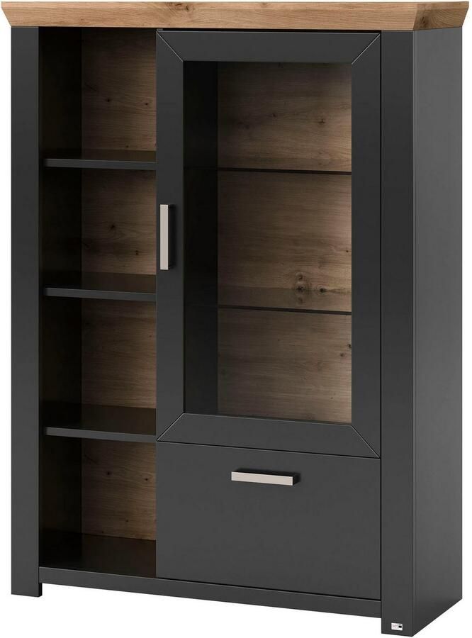 Set one by Musterring Highboard York Type 13 en 14 met Glazendeur en lade 3 kleurvarianten B 105 cm - Foto 3