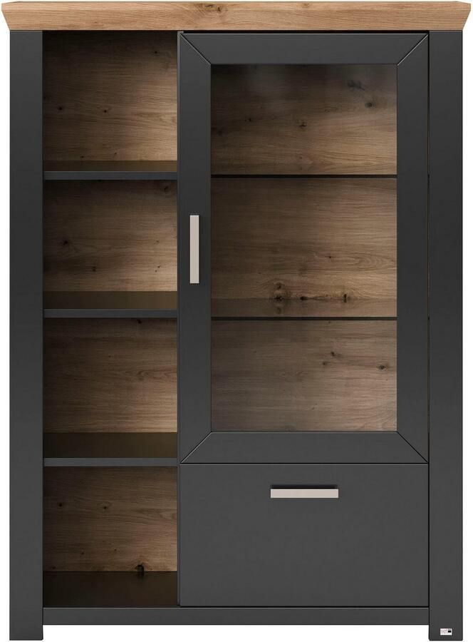 Set one by Musterring Highboard York Type 13 en 14 met Glazendeur en lade 3 kleurvarianten B 105 cm - Foto 4