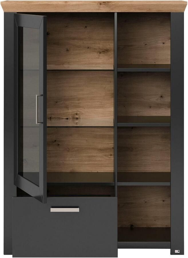 Set one by Musterring Highboard York Type 13 en 14 met Glazendeur en lade 3 kleurvarianten B 105 cm - Foto 5