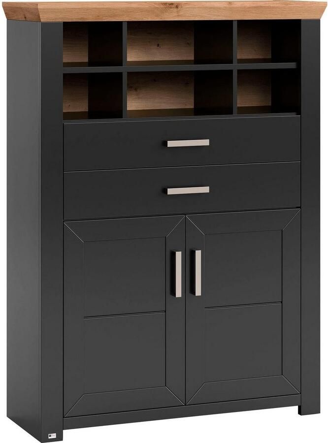 Set one by Musterring Highboard York Type 16 met houten deuren en lade verlichting optioneel B 105 cm - Foto 2
