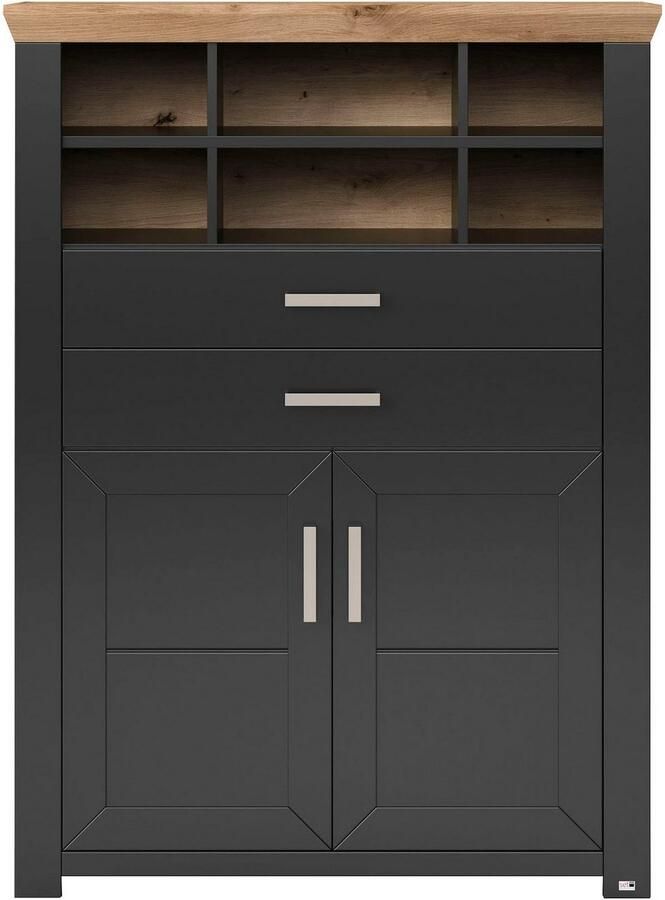 Set one by Musterring Highboard York Type 16 met houten deuren en lade verlichting optioneel B 105 cm - Foto 4