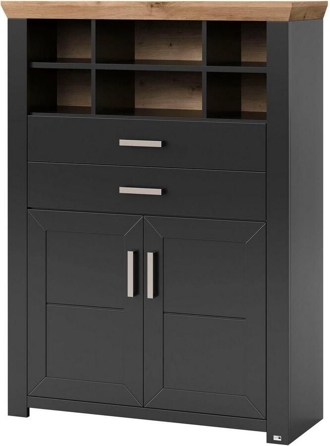 Set one by Musterring Highboard York Type 16 met houten deuren en lade verlichting optioneel B 105 cm - Foto 3
