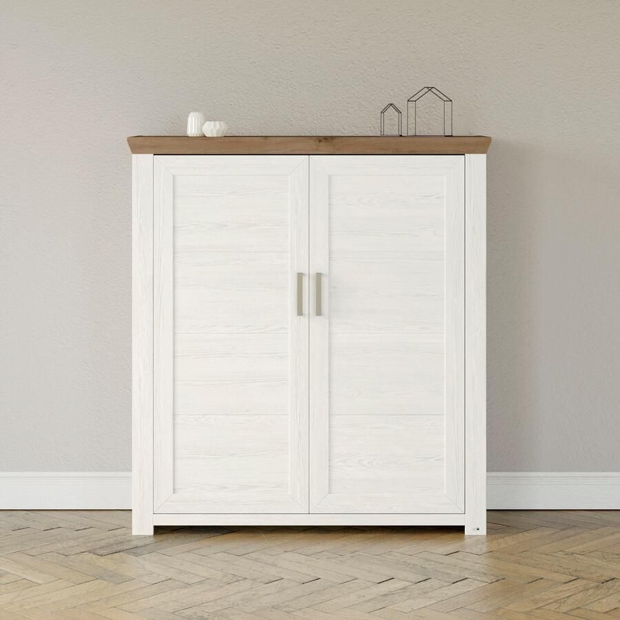 Set one by Musterring Highboard York Type 19 met 3 lades en flessenrek landhuisstijl B 129cm - Foto 5