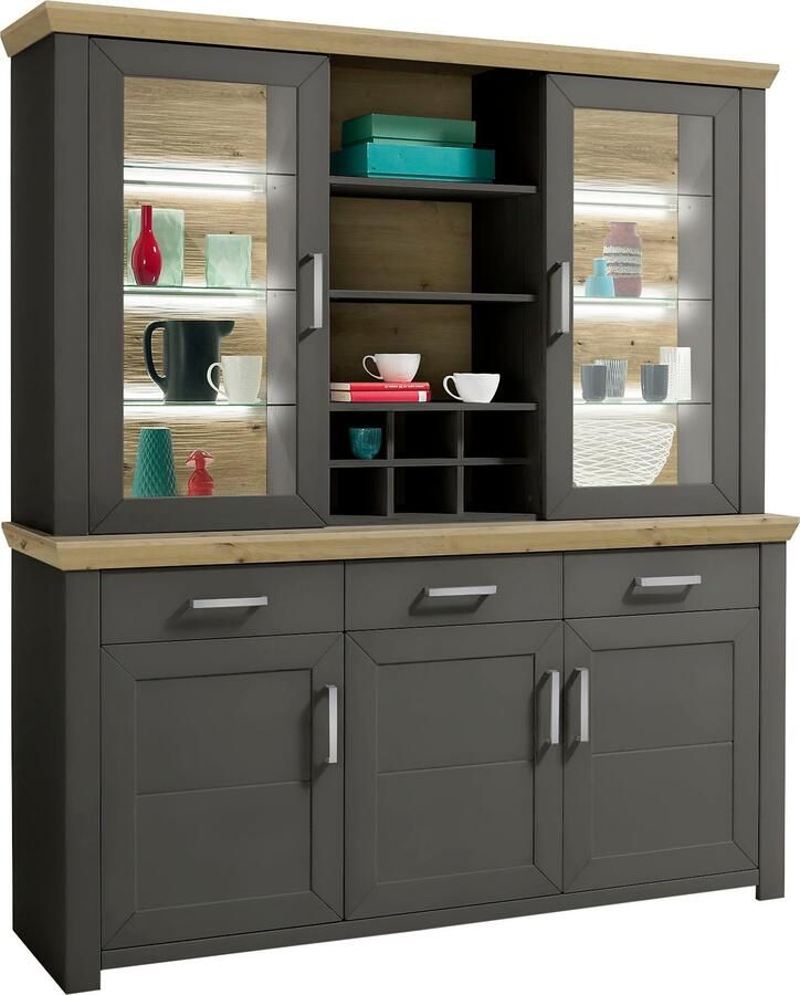 Set one by Musterring Kastenset York met glazen deuren optioneel met verlichting 3 kleuren breedte 184 cm (2 stuks) - Foto 4