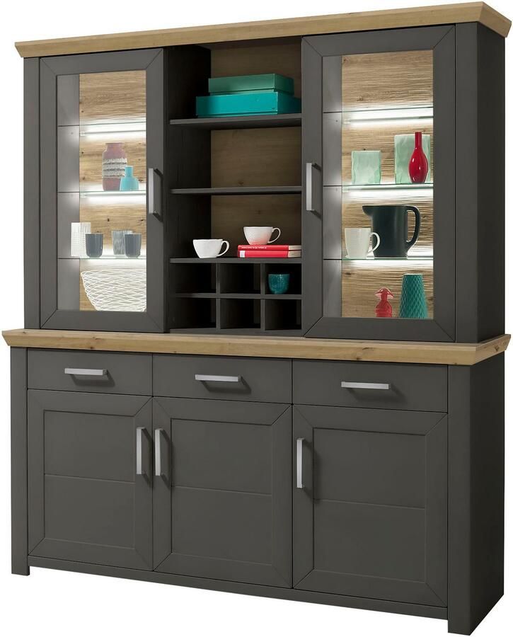 Set one by Musterring Kastenset York met glazen deuren optioneel met verlichting 3 kleuren breedte 184 cm (2 stuks) - Foto 2