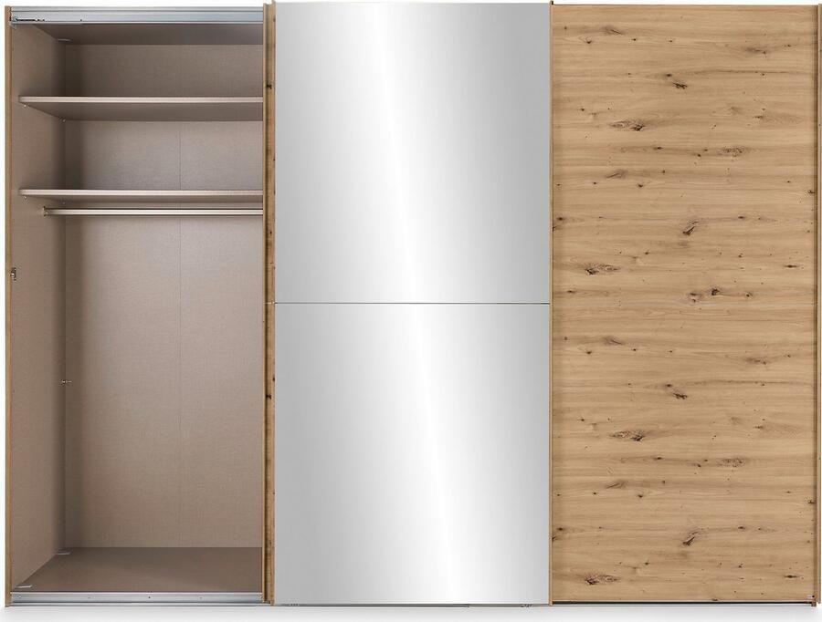 Set one by Musterring Schuifdeurkast Henderson met spiegel inclusief planken en garderobestangen