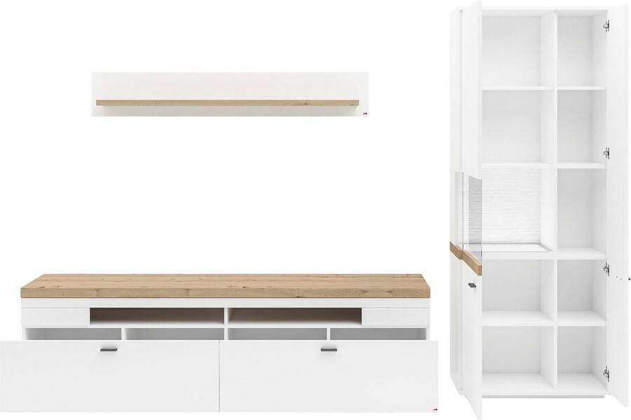 Set one by Musterring Wandmeubel Lancaster 3-delig met fronten in wit of grijs breedte ca.300 cm - Foto 2