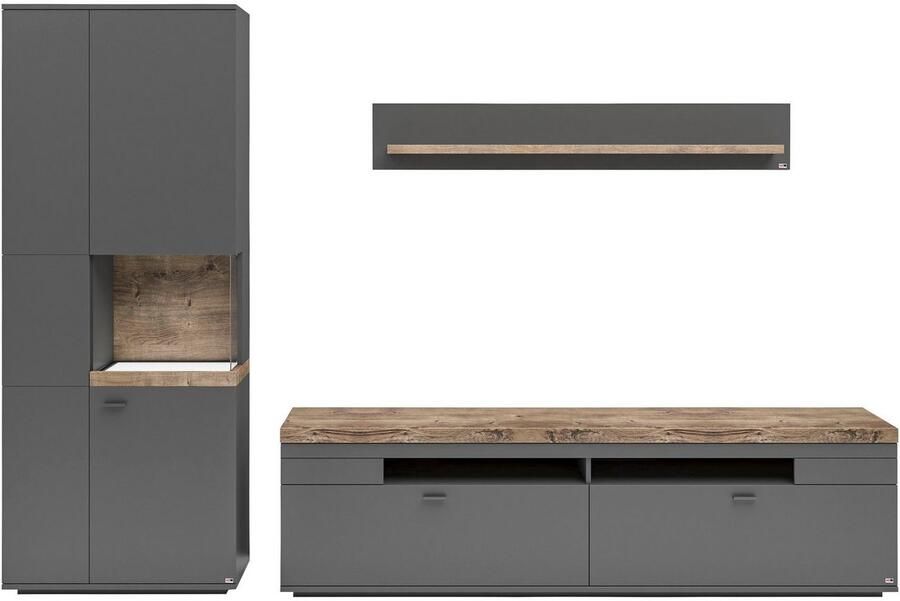 Set one by Musterring Wandmeubel Lancaster 3-delig met fronten in wit of grijs breedte ca.300 cm - Foto 2