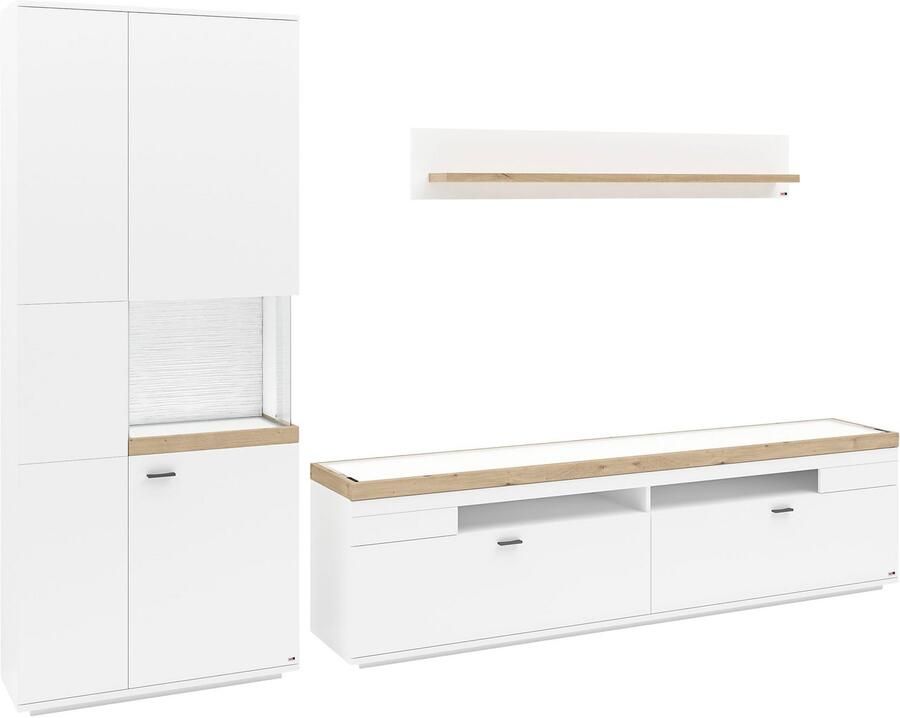 Set one by Musterring Wandmeubel Lancaster 3-delig met fronten in wit of grijs breedte ca.300 cm