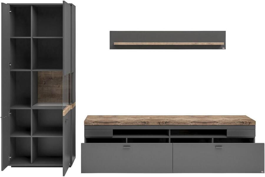 Set one by Musterring Wandmeubel Lancaster 3-delig met fronten in wit of grijs breedte ca.300 cm - Foto 3