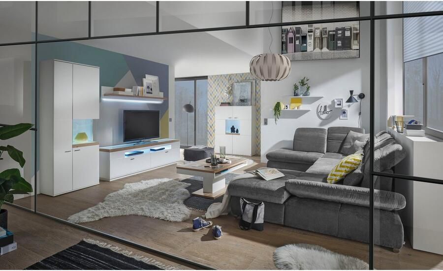 Set one by Musterring Wandmeubel Lancaster 3-delig met fronten in wit of grijs breedte ca.300 cm - Foto 5