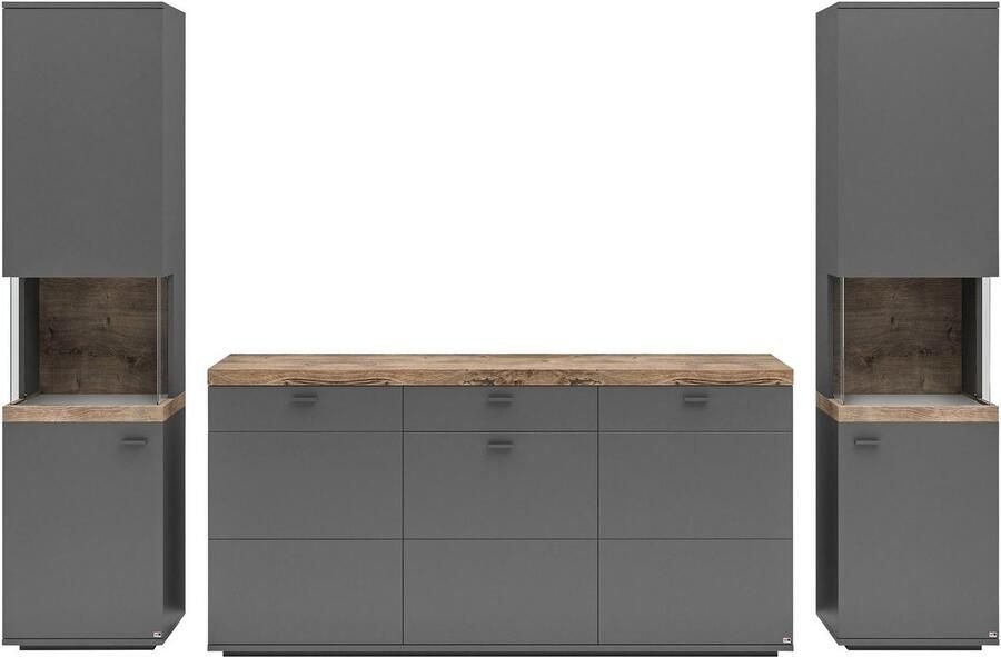 Set one by Musterring Wandmeubel Lancaster 3-delig met fronten in wit of grijs breedte ca.300 cm - Foto 2