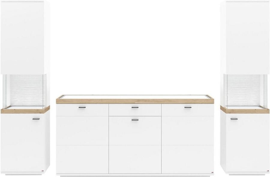 Set one by Musterring Wandmeubel Lancaster 3-delig met fronten in wit of grijs breedte ca.300 cm - Foto 3