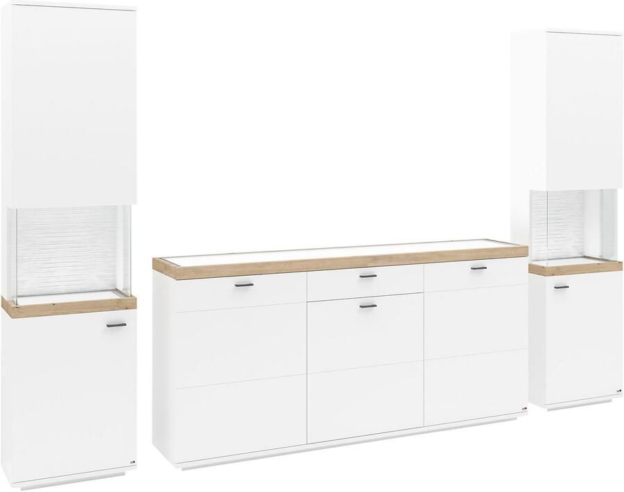 Set one by Musterring Wandmeubel Lancaster 3-delig met fronten in wit of grijs breedte ca.300 cm - Foto 2