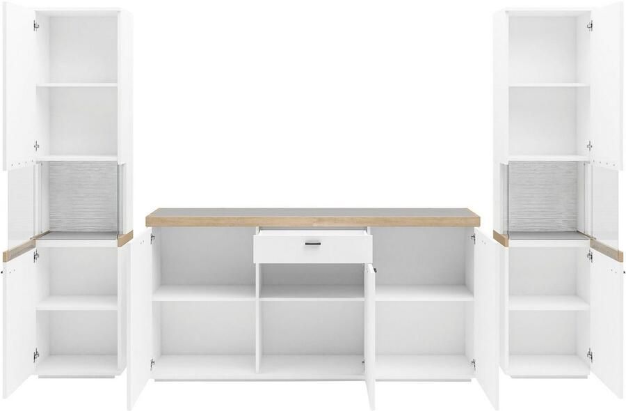 Set one by Musterring Wandmeubel Lancaster 3-delig met fronten in wit of grijs breedte ca.300 cm - Foto 4