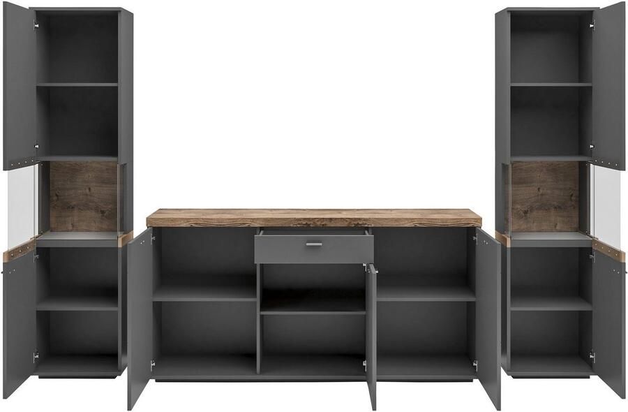 Set one by Musterring Wandmeubel Lancaster 3-delig met fronten in wit of grijs breedte ca.300 cm - Foto 3