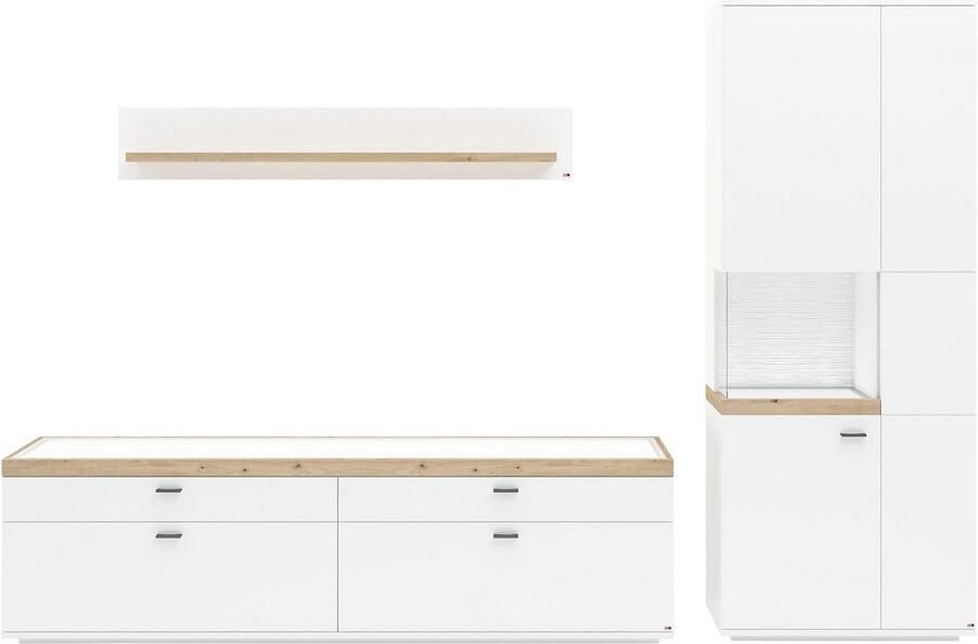 Set one by Musterring Wandmeubel Lancaster 3-delig met fronten in wit of grijs breedte ca. 300 cm - Foto 4